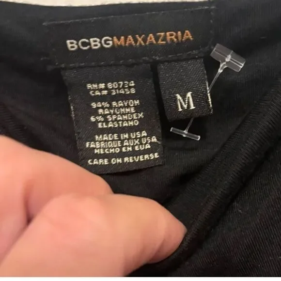 BCBG MAXAZRIA•Chiffon trim black tank top medium - Picture 6 of 7